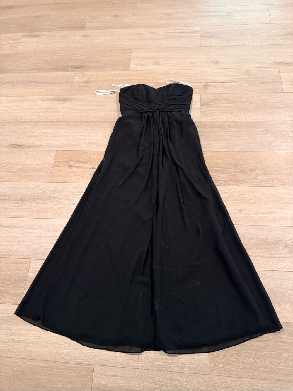 David's Bridal Black Strapless A-Line Evening Dress